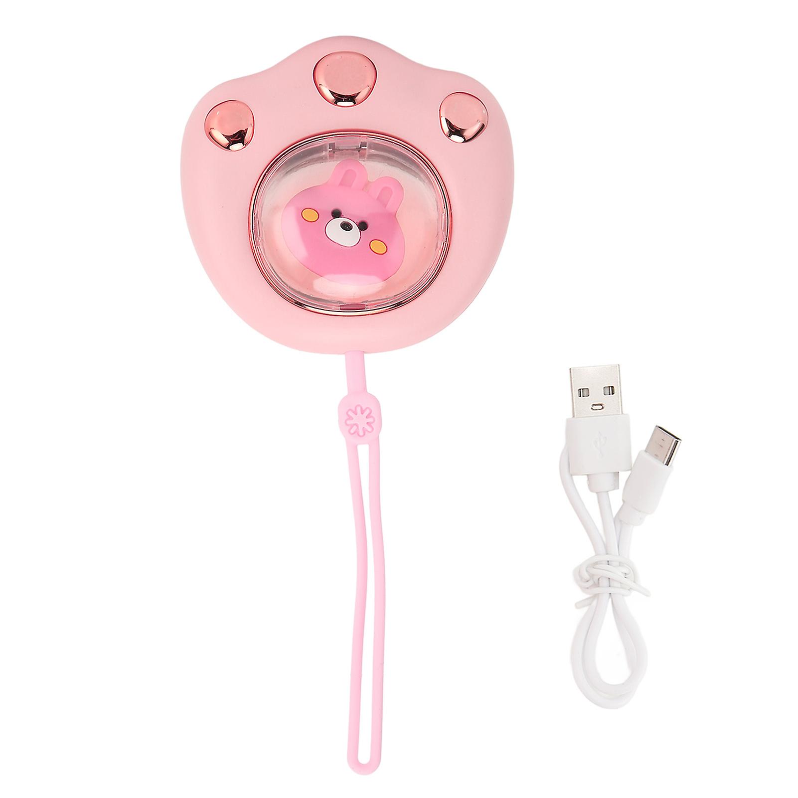 Electric Hand Warmer Cute Cat Paw Shape 50℃ 55℃ Adjustable Portable Hand Heater with Built in Light Pink