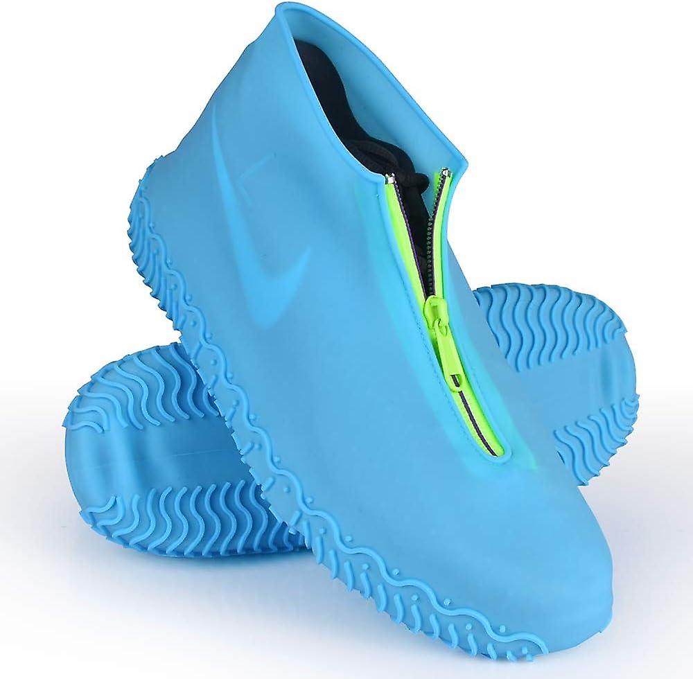 Silicone Waterproof Shoe Covers, Upgrade Reusable Overshoes With Zipper