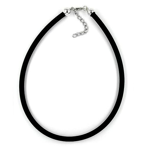 Round cord 6mm solid rubber chain clasp silver 40cm