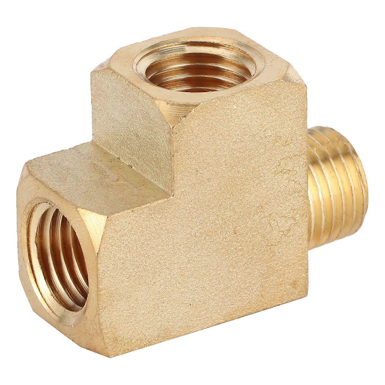 Solid Brass Street Pipe Tee NPT Male Thread Joint 1000PSI Universal Accessory Replacement