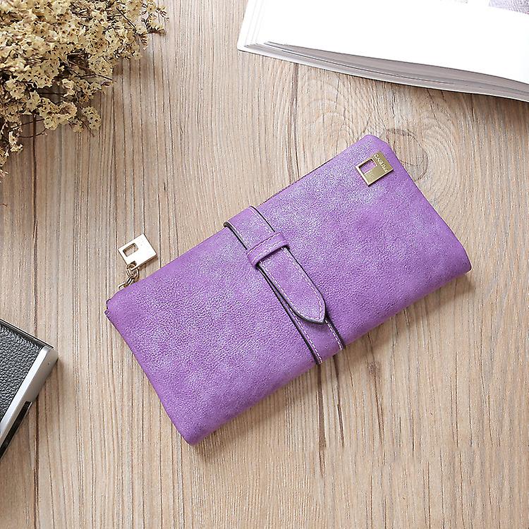 محفظة نسائية جلدية طبيعية: محفظة قابض رفيعة ثنائية الطي متعددة الوظائف مع إغلاق بسحاب ، حامل بطاقة سعة كبيرة -1