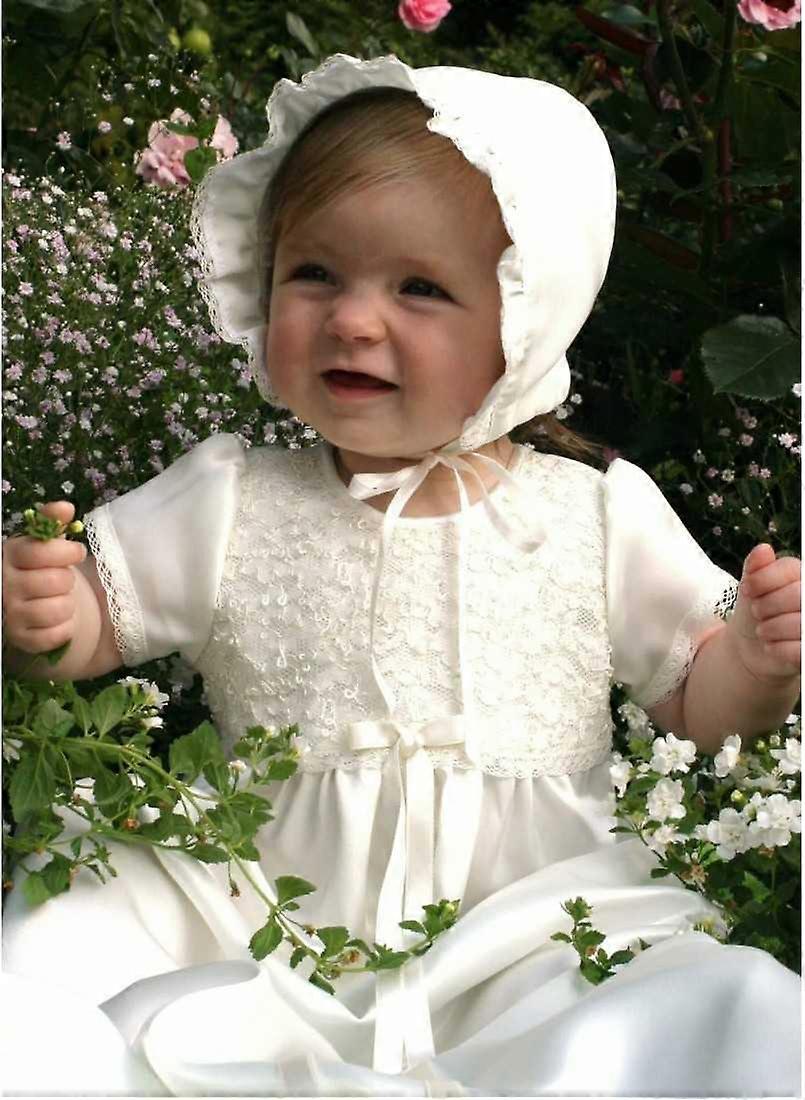 Cute Christening Gown with and Bonnet , Grace of Sweden Ma.ka.h Off White Bow Color S (C.56/62)