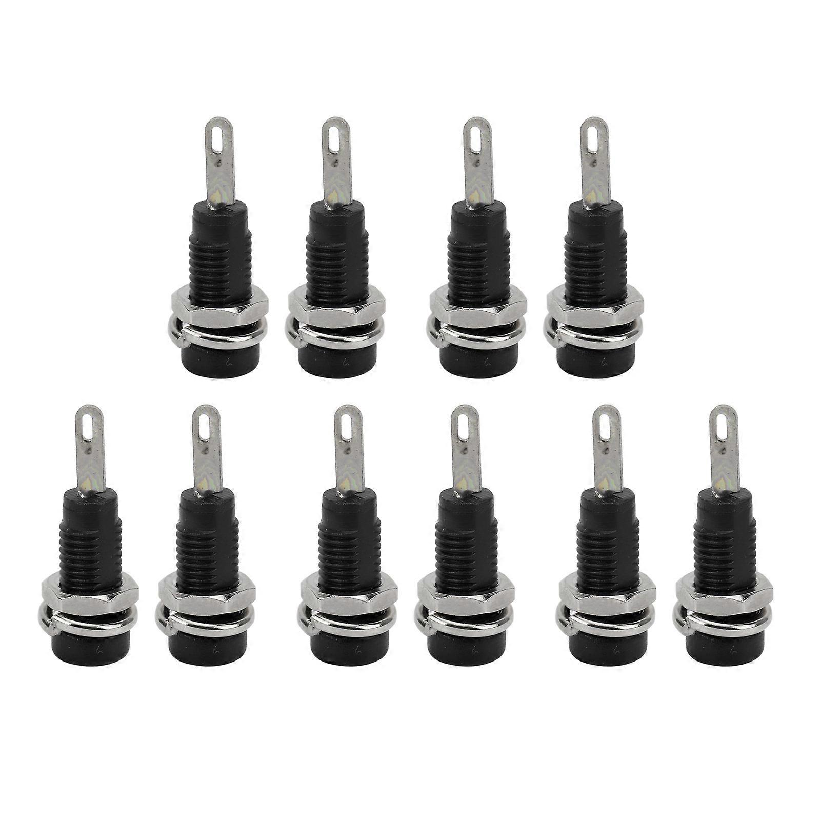 10Pcs J.40003 2mm Banana Jack Panel Socket Extended Post Plug Adapter for Electronic InstrumentBlack
