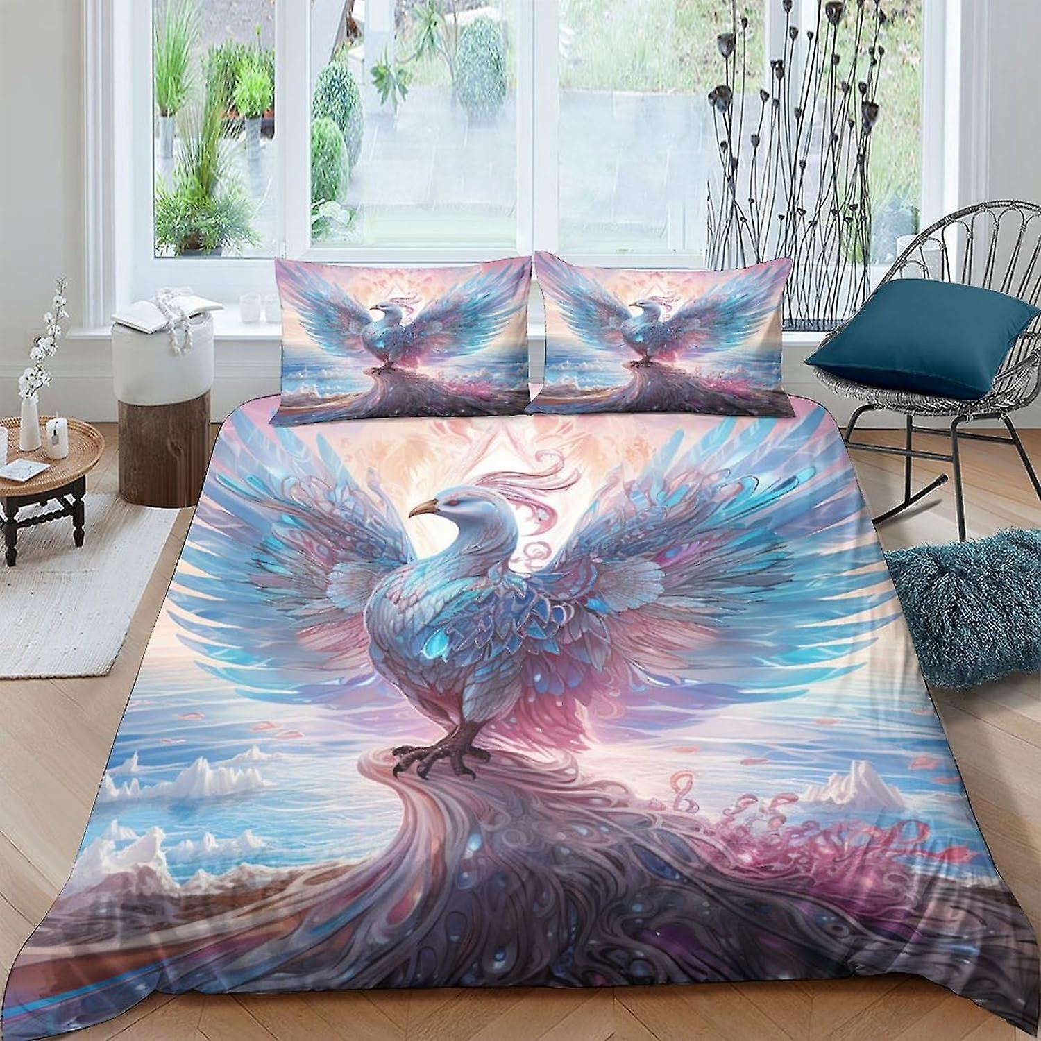 EKENOZ Phoenix påslakan 3-delat set Olika seriefigurer Sängkläder för pojkar flickor 3D överkast Täcke Täcke Dubbel