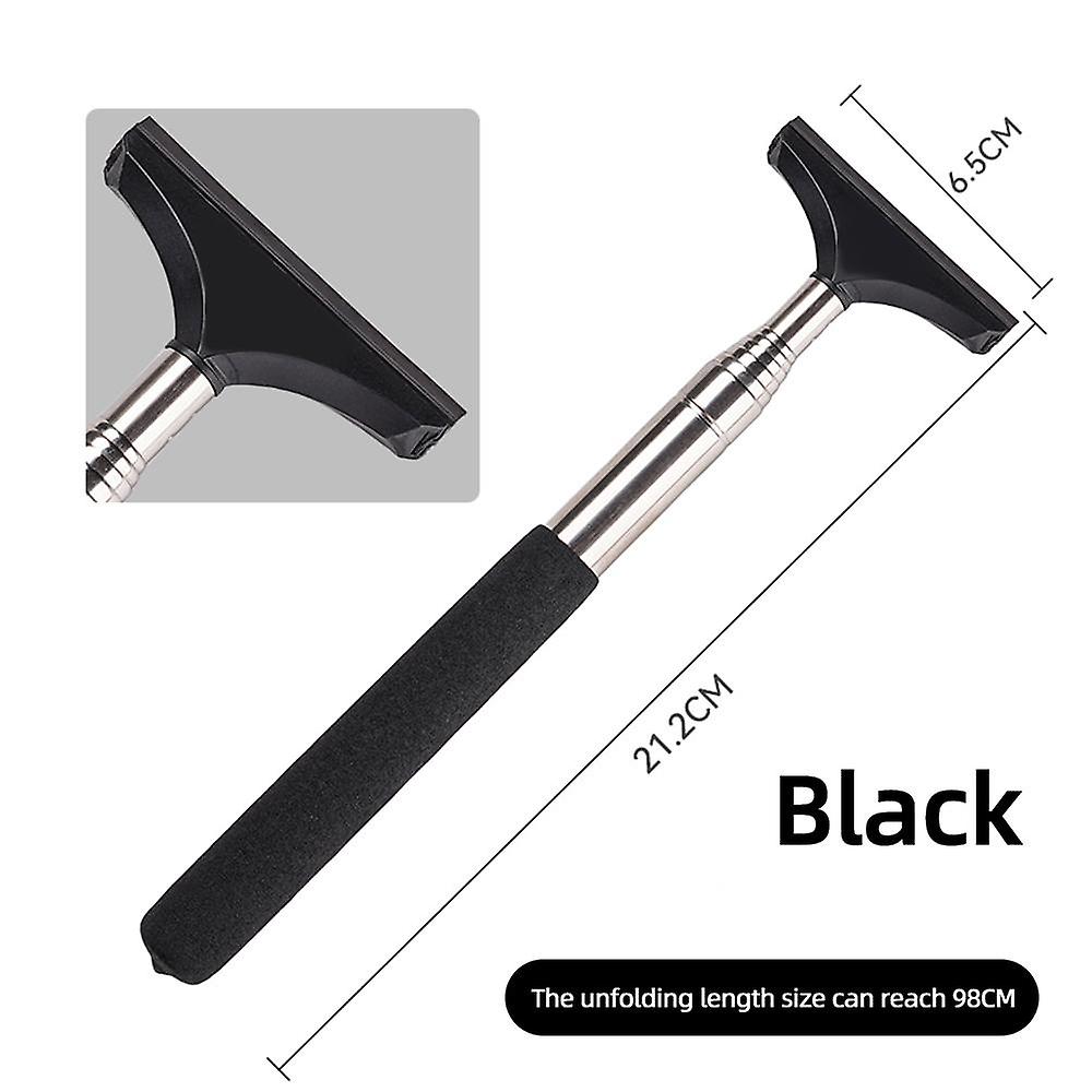 Car Rearview Mirror Wiper Portable Telescopic Auto Glass Squeegee Cleaner Long Handle Glass Mist Cleaner Water Removal Car Cleaning Tool