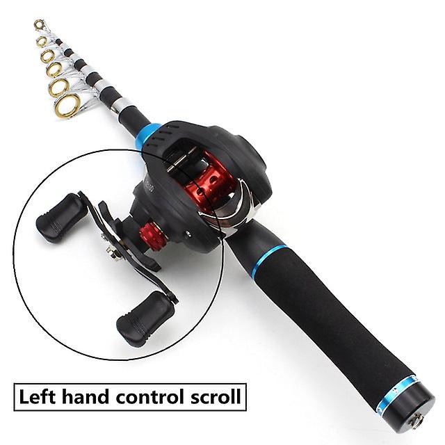 1.65M Carbon Fishing Rod Casting Rod And Baitcasting Reel Set Portable Telescopic Pole Fishing Rod With Reel Carp Trout Pesca.