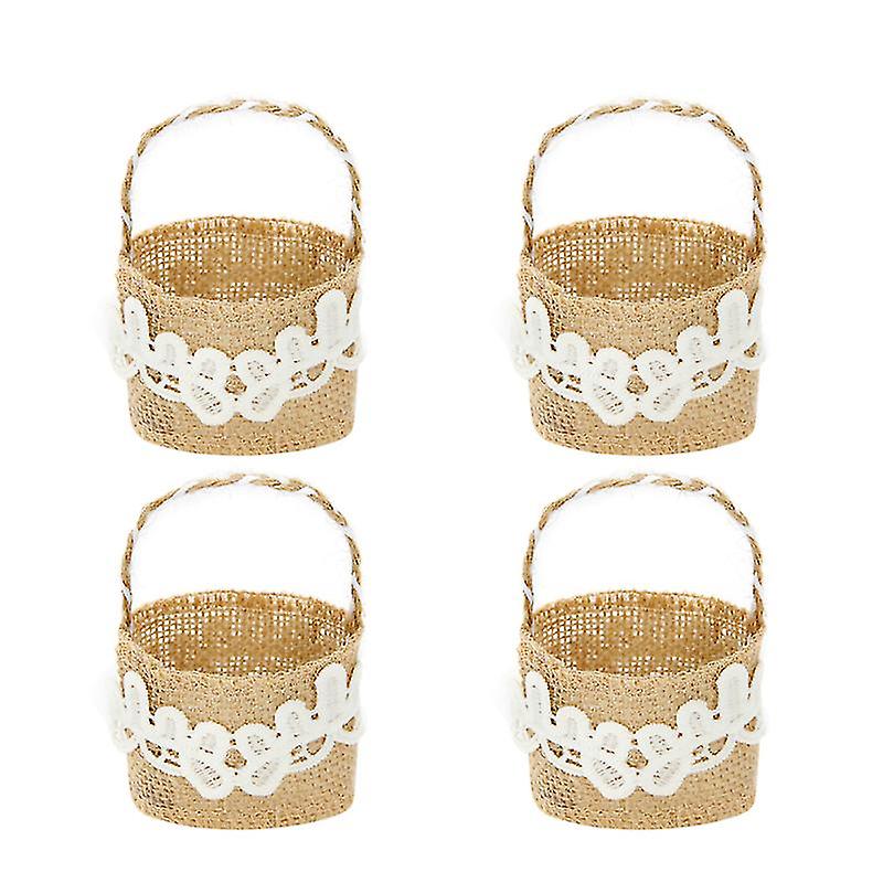 4pcs Linen Baskets For Weddings
