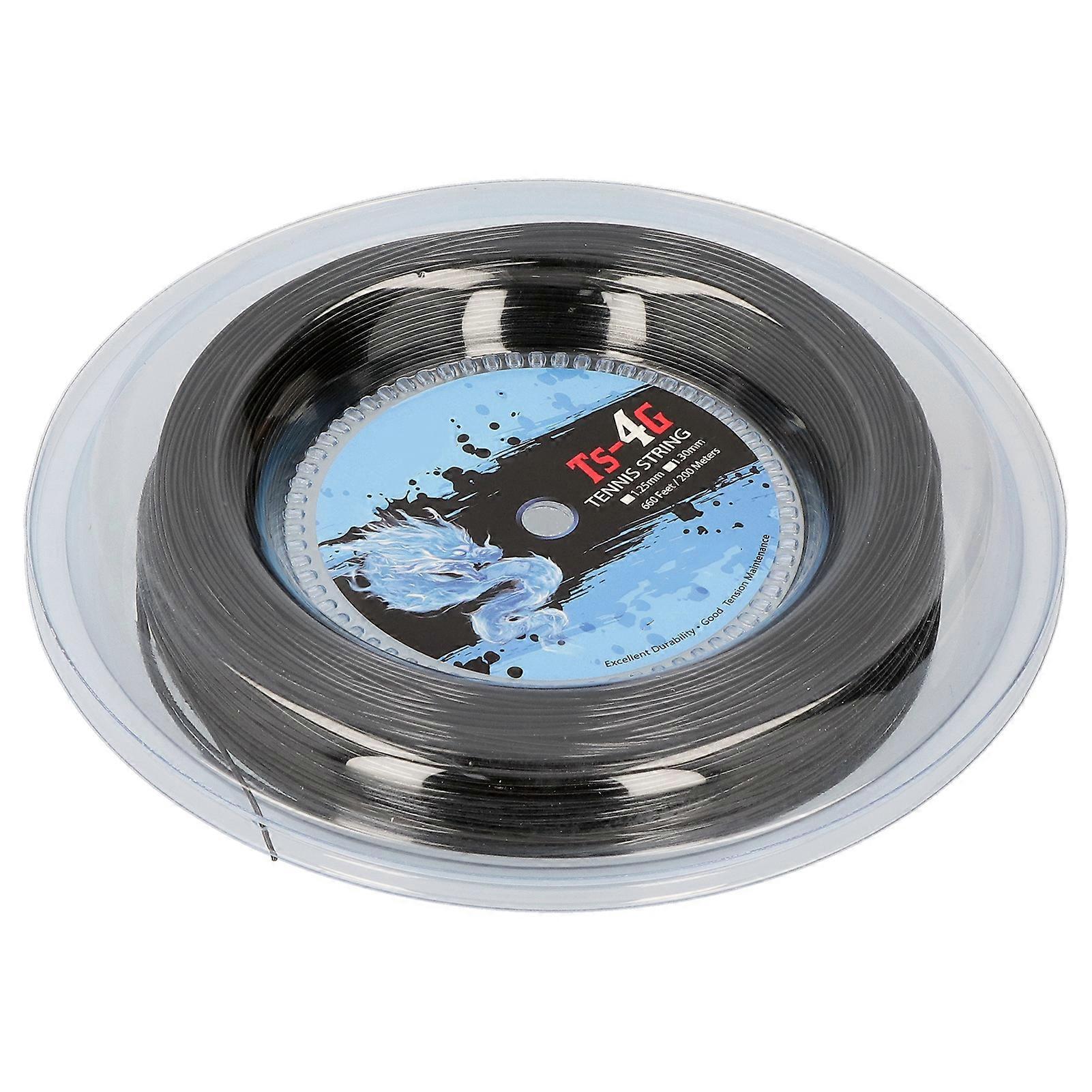 200m Durable 1.25mm Black Polyester Tennis Racket String