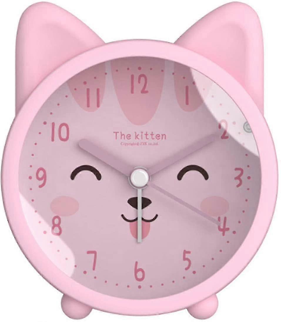 Kids Cute Cat Printed Alarm Clockdigital Clock With Night Light