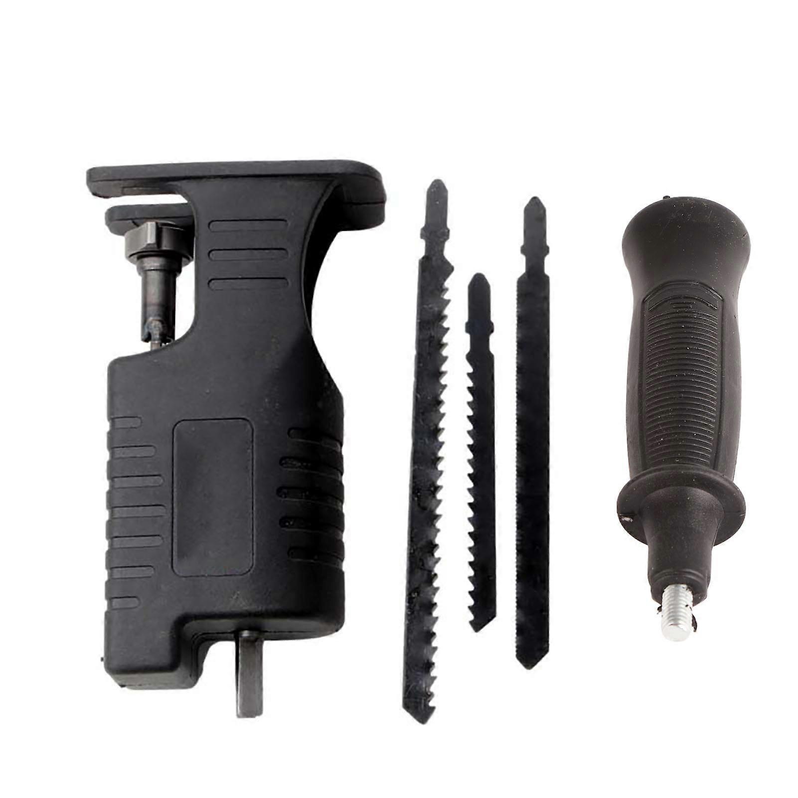 Electric Drill to Saw Adapter Chainsaw Conversion Head Reciprocating Saw Adapter with 3 Blades Removable Handle