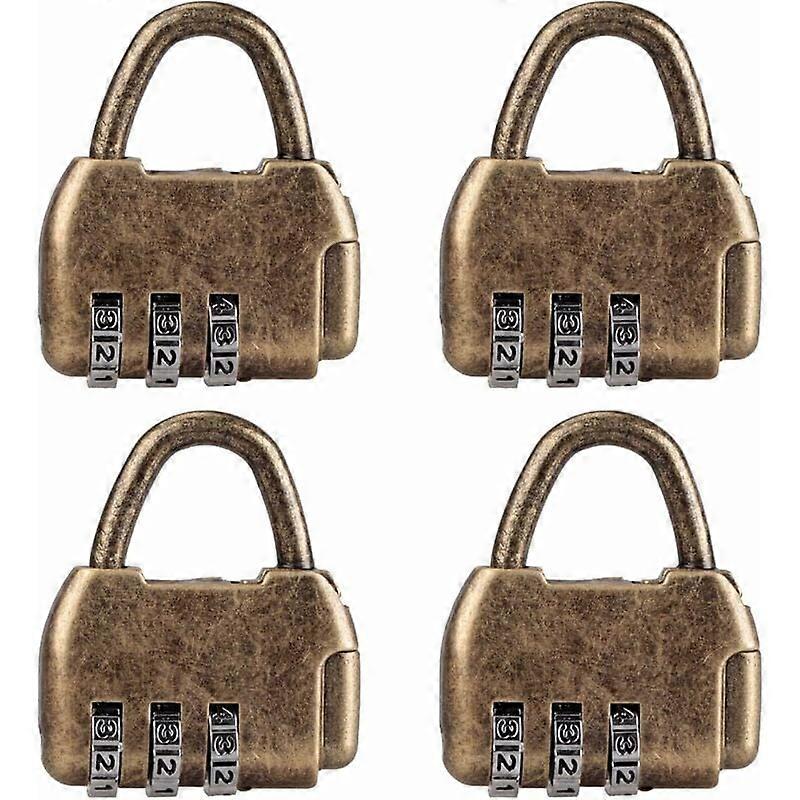 4 Pack Mini Retro Combination Padlock for Diary, Luggage, Vintage Code Padlock