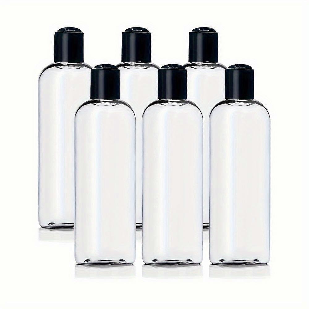 Multi-Use 120ml Clear Bottles 6-Pack - BPA-Free, Refillable with Leak-Proof Disc Top - Ideal for Travel & Daily Cosmetic Needs