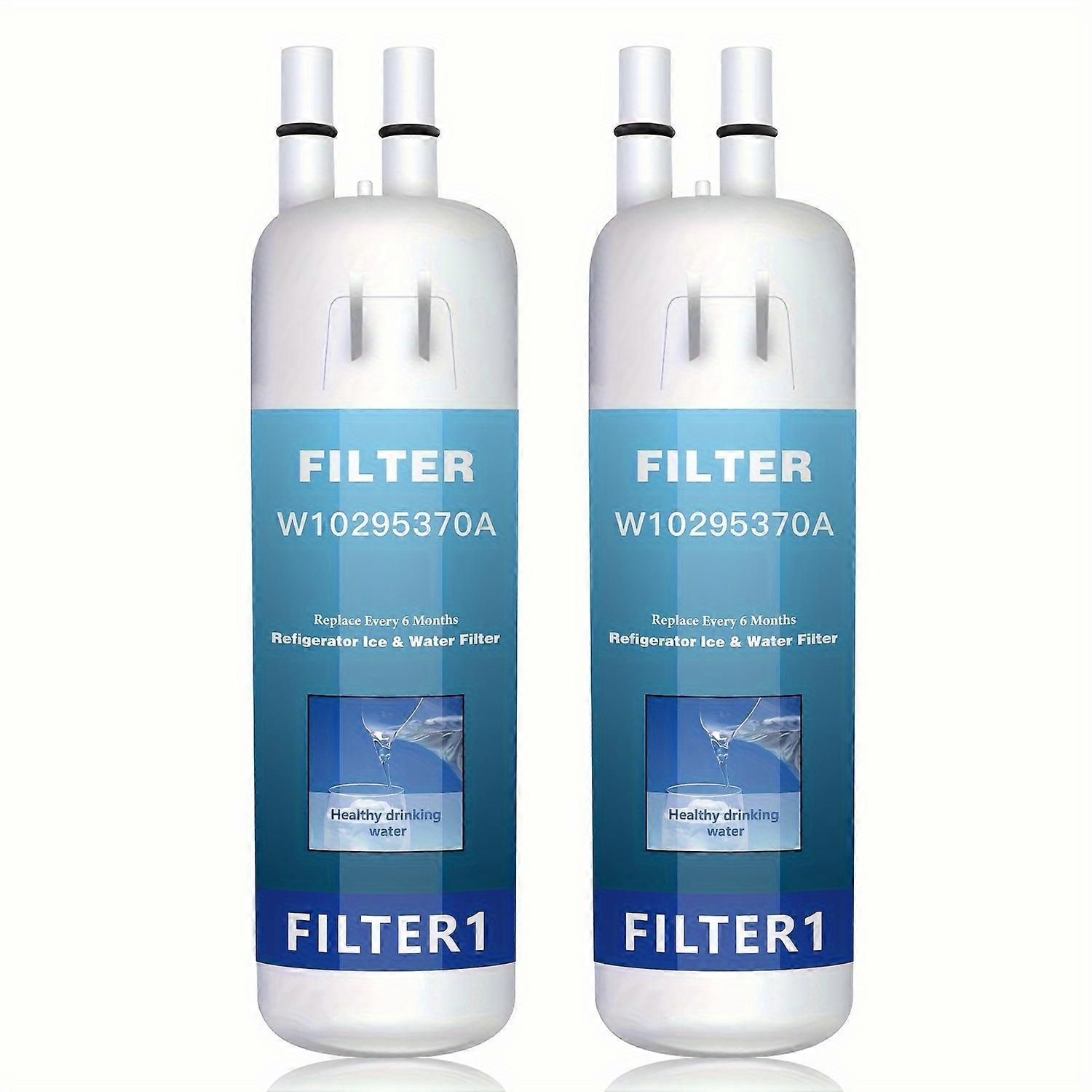 2-Pack Premium Refrigerator Water Filter Replacement - Ensures Pure, Crisp Tasting Water - Compatible with W10295370A, EDR1RXD1, More - Easy Install,