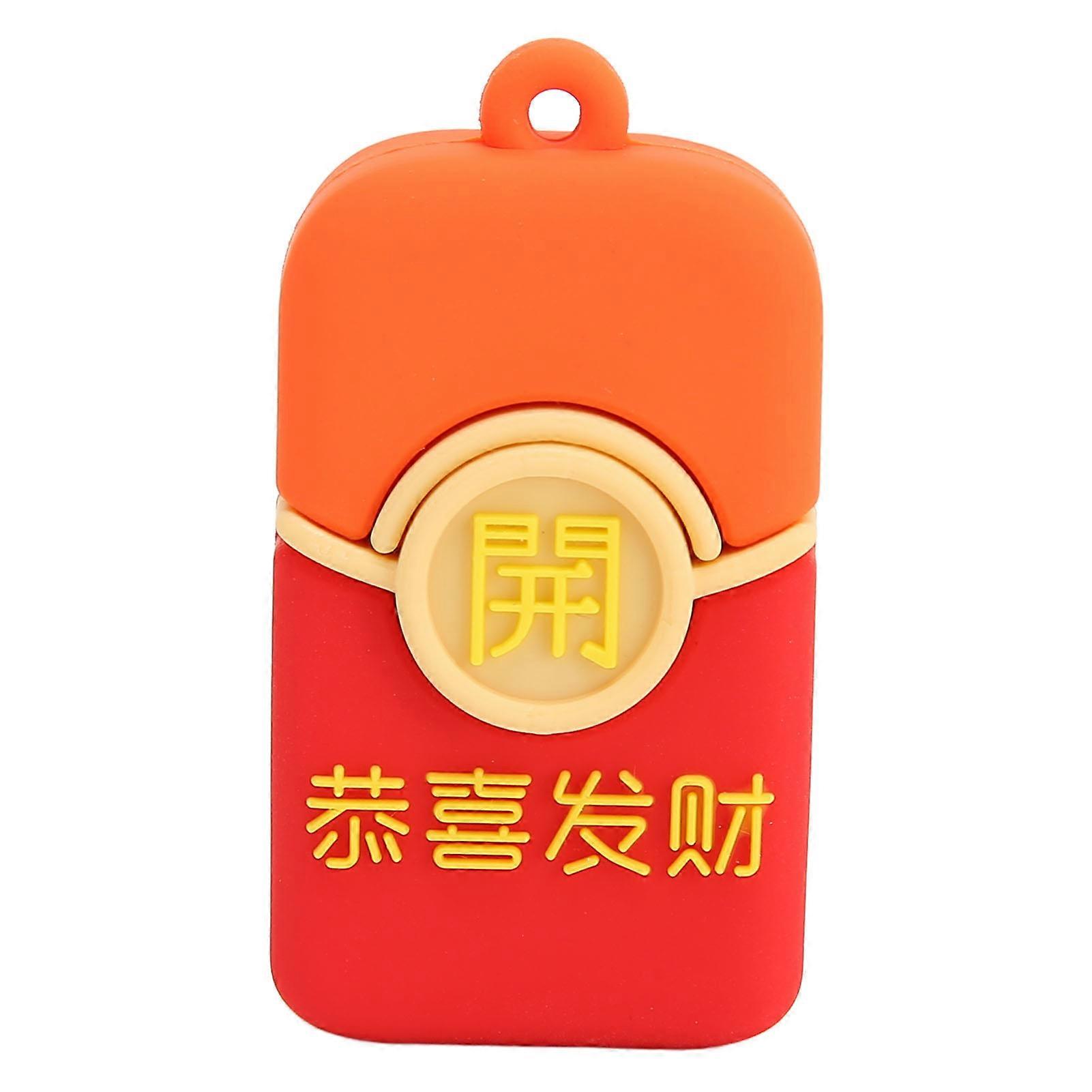 Cartoon USB Flash Drive Red Envelope Appearance Plug and Play Support Hot Plugging Memory Stick USB Stick for PC Cars 64GB