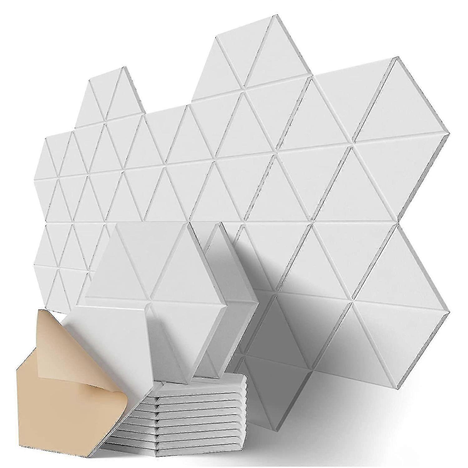 Paneles acústicos autoadhesivos 12x10x0.4inch (12 Pack Blanco)-subaoe