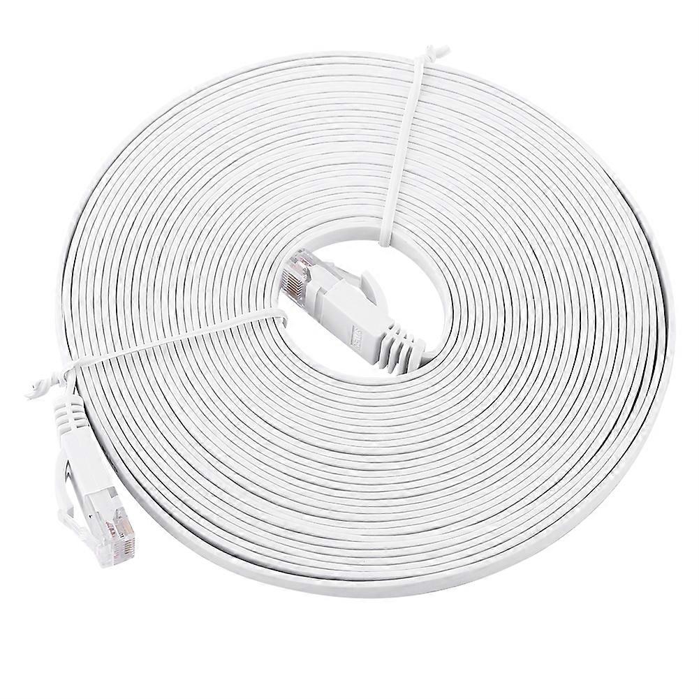 RJ45 CAT6 Ethernet Network Flat LAN Cable UTP Patch Router Cables 1000M White 8meters
