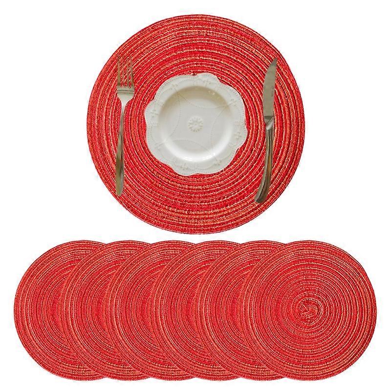Set of 6 Washable Round Placemats for Kitchen Table High Practicability Tools