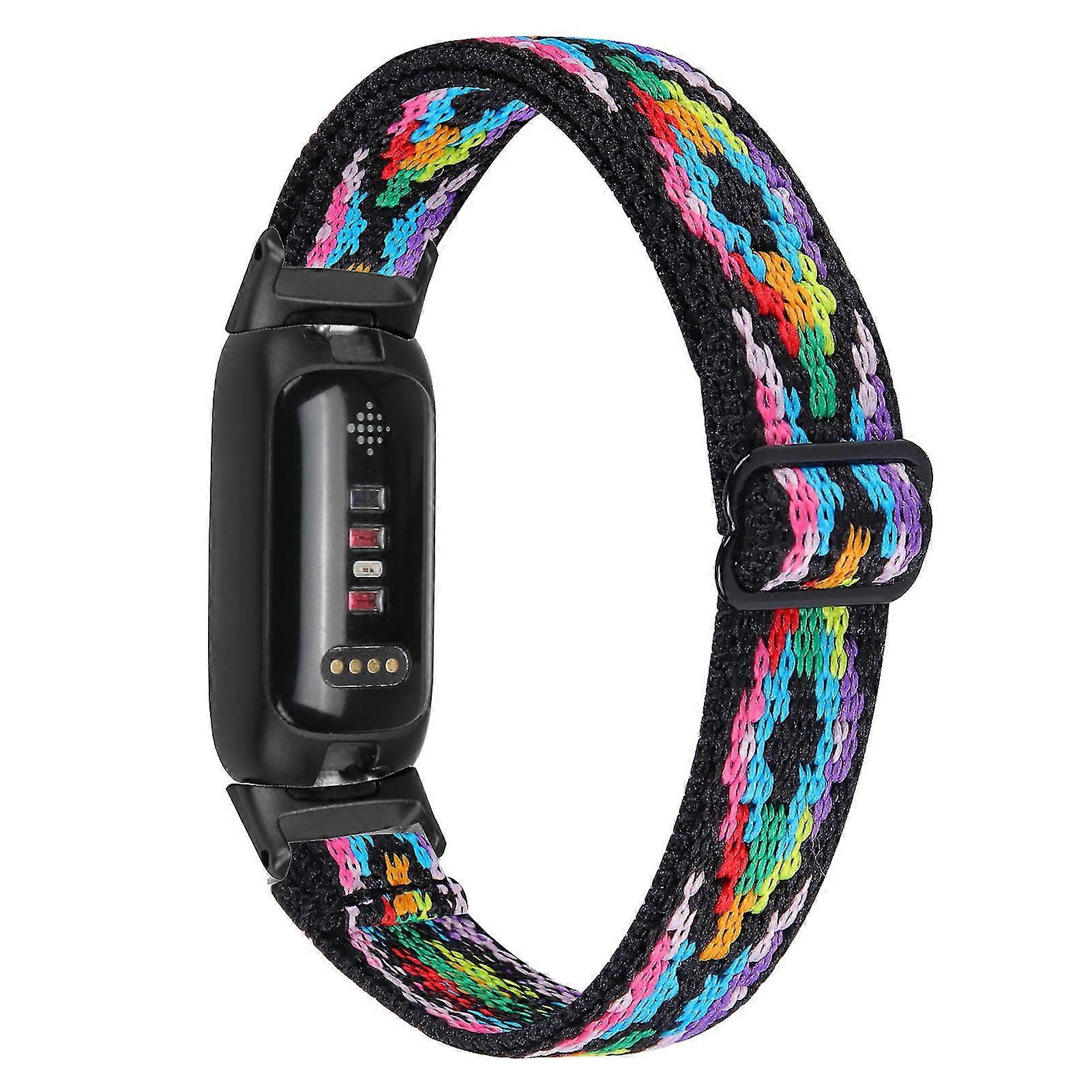 For Fitbit Inspire 3 Nylon Straps Elastic Braided Solo Loop Sport Watch Band With Black Connector - 4