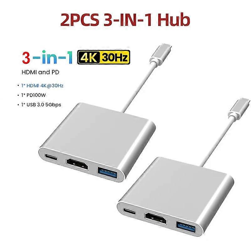 For Laptop USB C HUB Type C to HDMI Adapter 4K30Hz PD100W SD TF Dock USB C 3.1 Splitter USB 3.0 HUB for MacBook iPad Pro Huawei