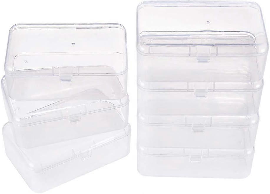 12Pack 3.5x2.4x1.2Inches Rectangular Clear Plastic Bead StorageBox with Lid