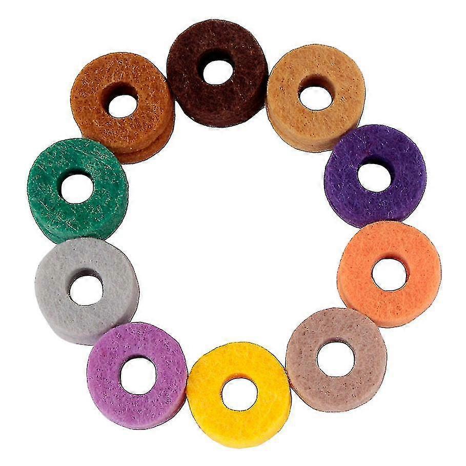 10pcs/ Pack Cymbal Stand Felt Washer Pad Replacement Round Soft For Drum Set (random Color )