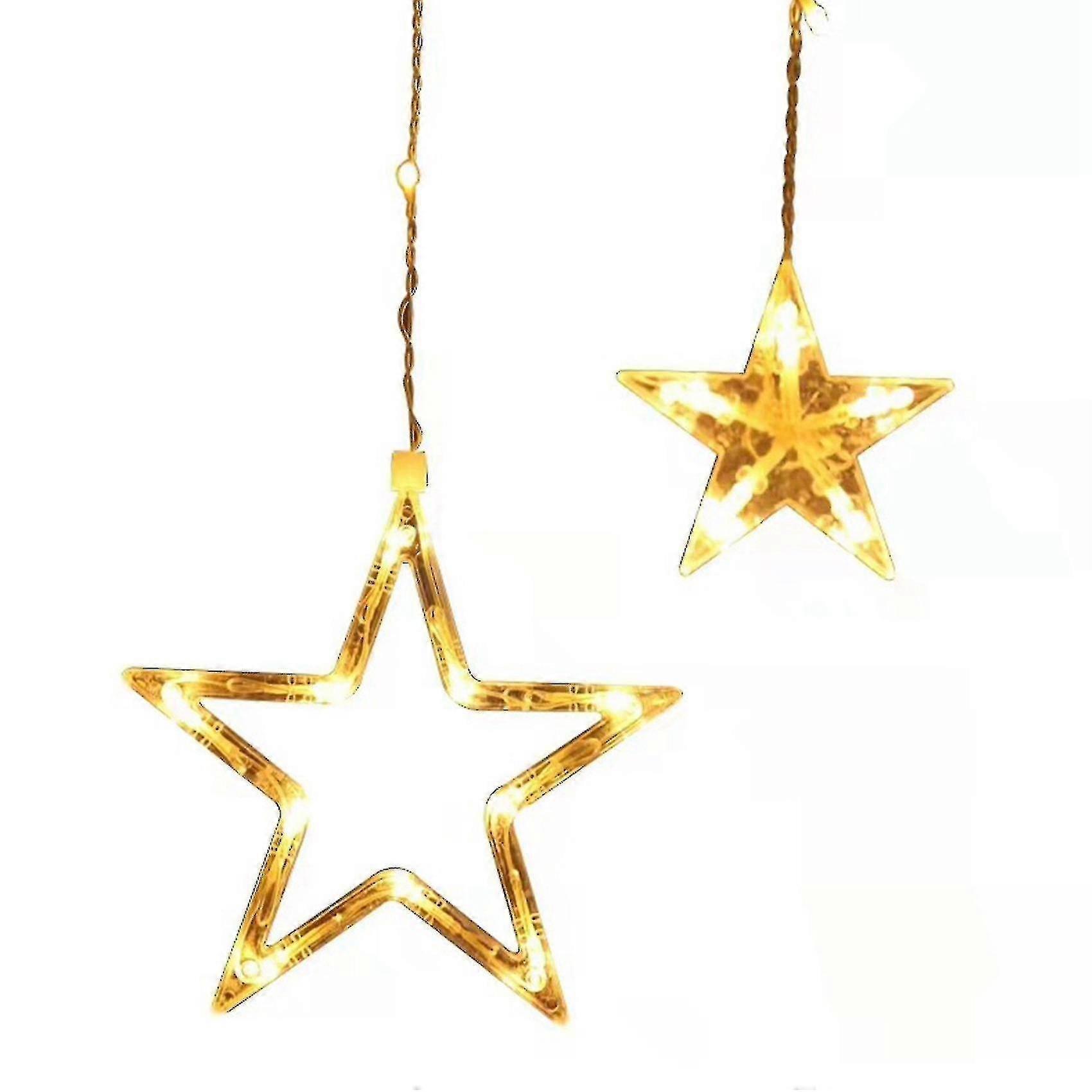 12 Star Curtain Lights 2.5m Led Star Shape String Lights Eu Plug