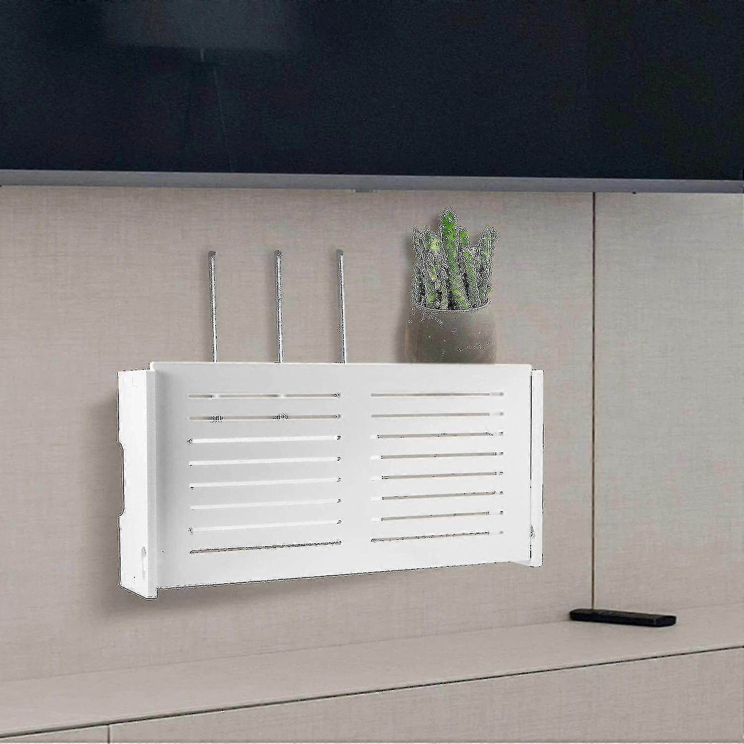 Lie Wifi Router Storage Box Wall Mounted Wireless Panel Shelf Home Decor