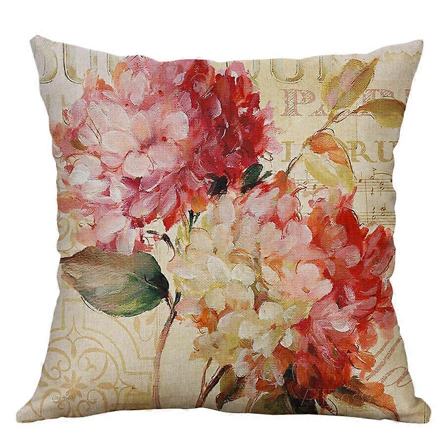 スロー枕カバーフラワープリントコットンリネンスクエアクッションカバー家の装飾デザイン571jpjcjh
