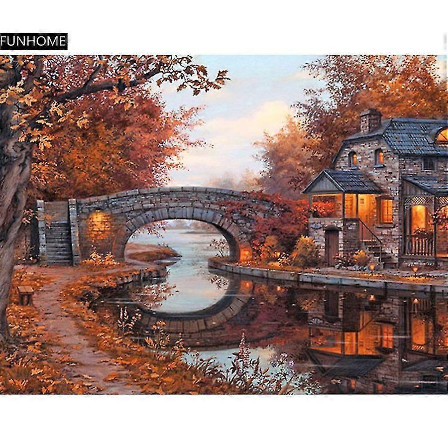 جديد 5D دي كامل الحفر الماس اللوحة ديكور المنزل التطريز عبر غرزة حجر الراين فسيفساء اللوحة الجدار شنقا اللوحة المناظر الطبيعية Funhome