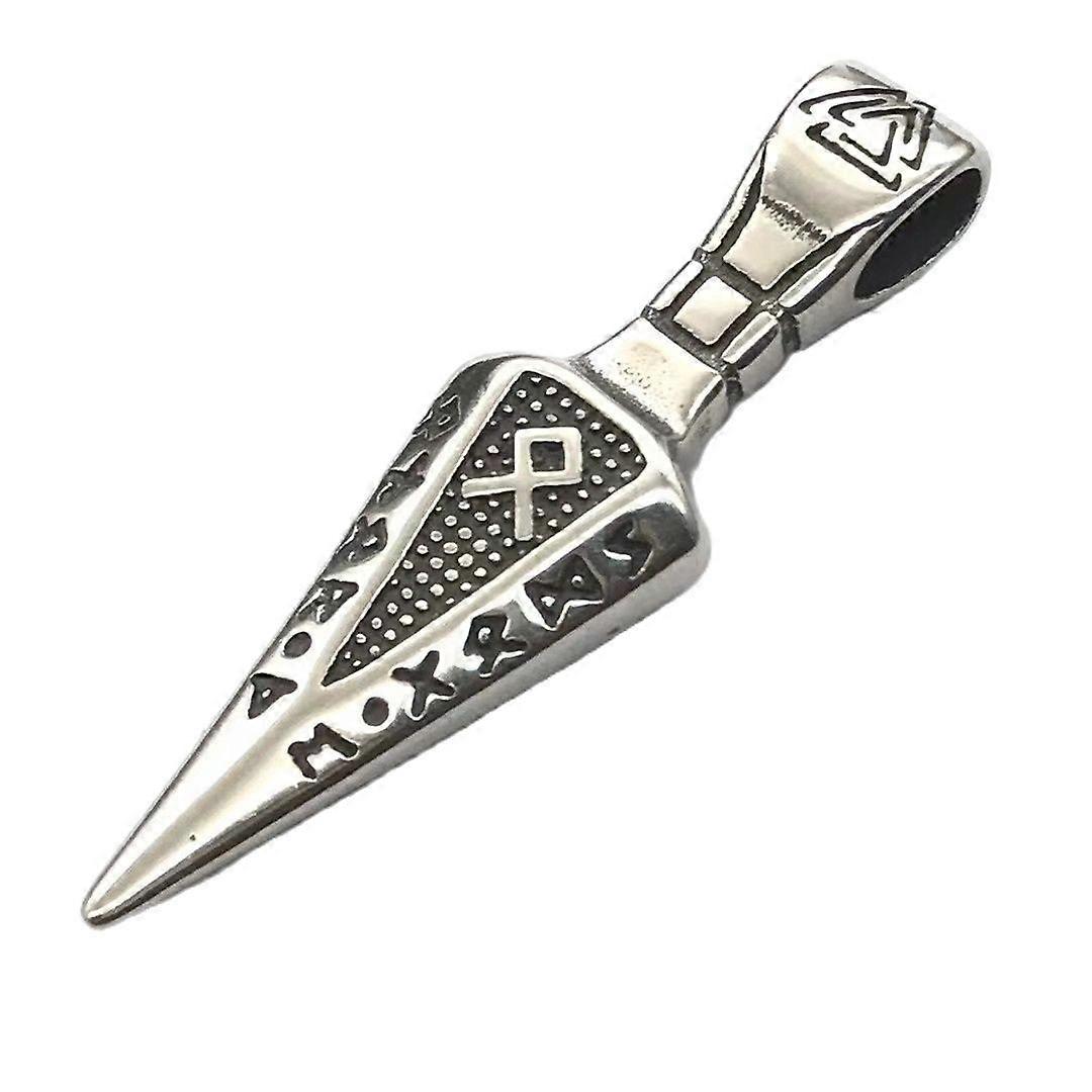 Nordic viking rune with odin sword Gungnir Amulet Stainless steel ...