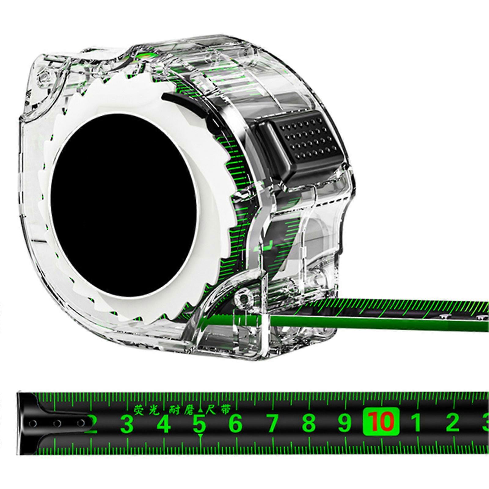 Small Transparent Fluorescent Tape Measure Portable Home Measurement Ruler for Woodworking