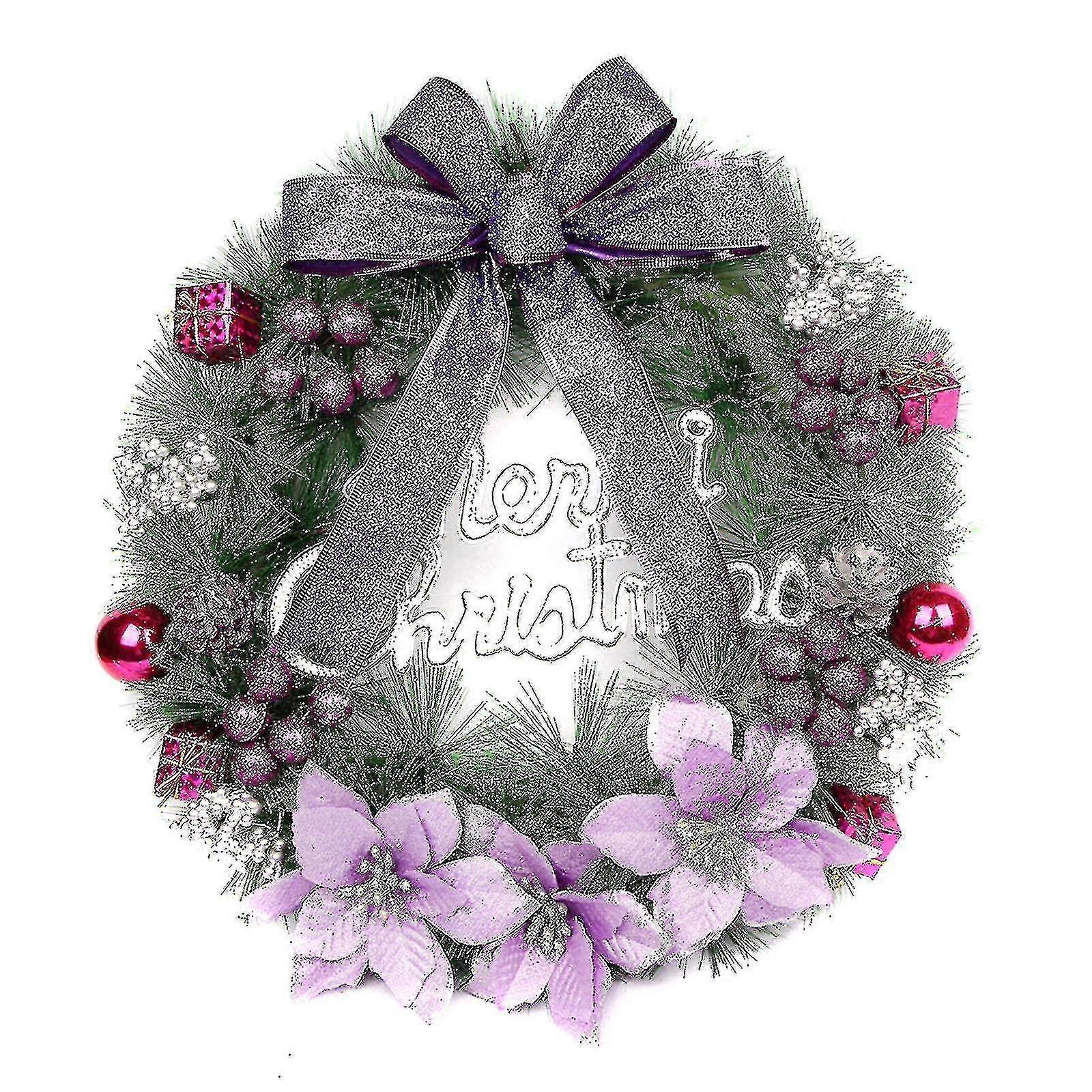 Grinaldas guirlanda artificial com sinos bowknot porta de Natal Decoration_y