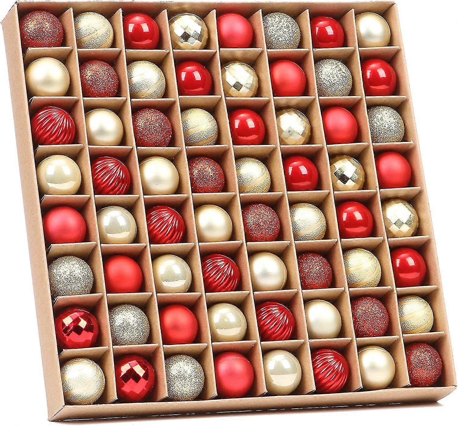 64-pack Mini Christmas Ball Ornaments With Strings