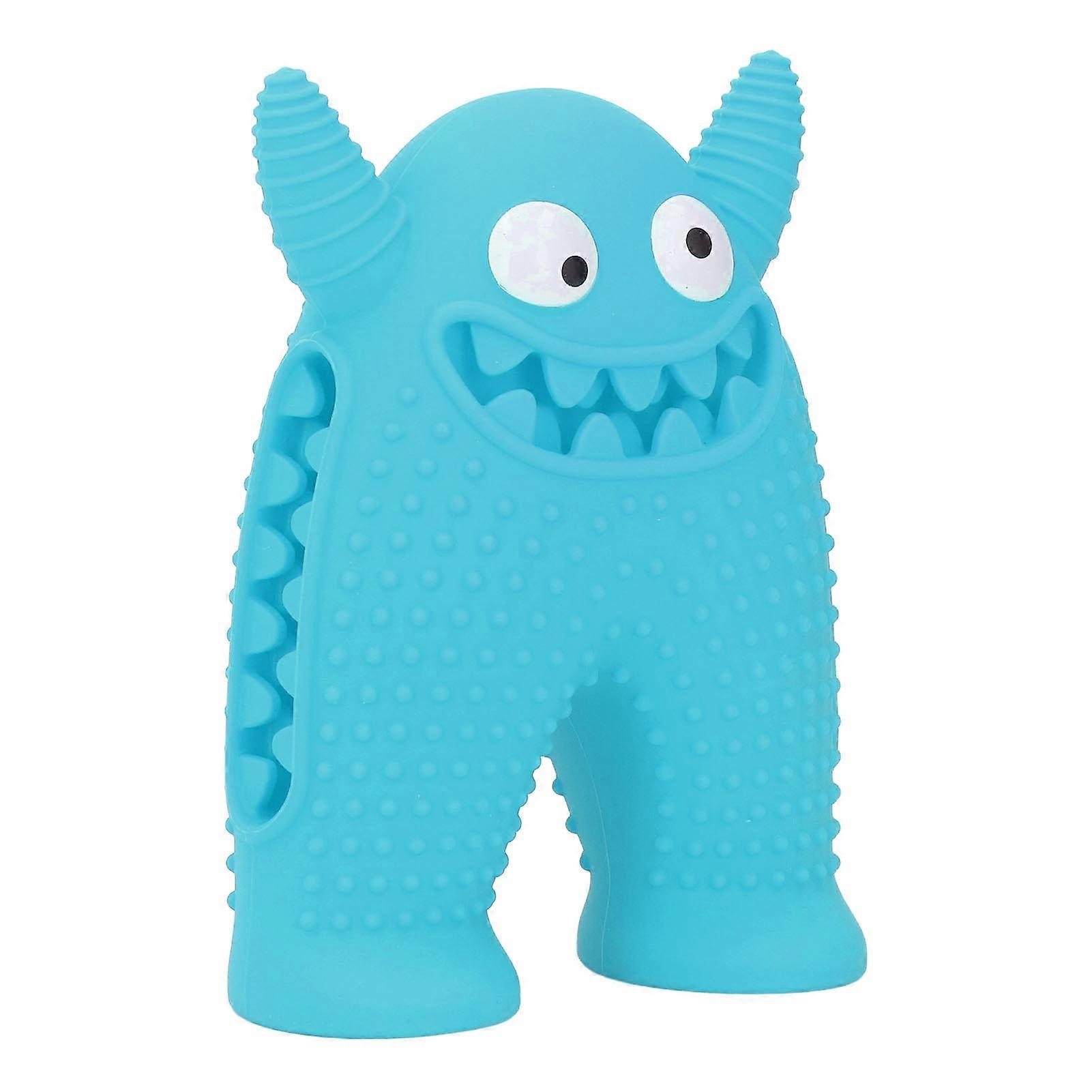 Dog Chew Toy Silicone Bite Resistant Teeth Grinding Sound Making Pet Teething Biting Toy Blue