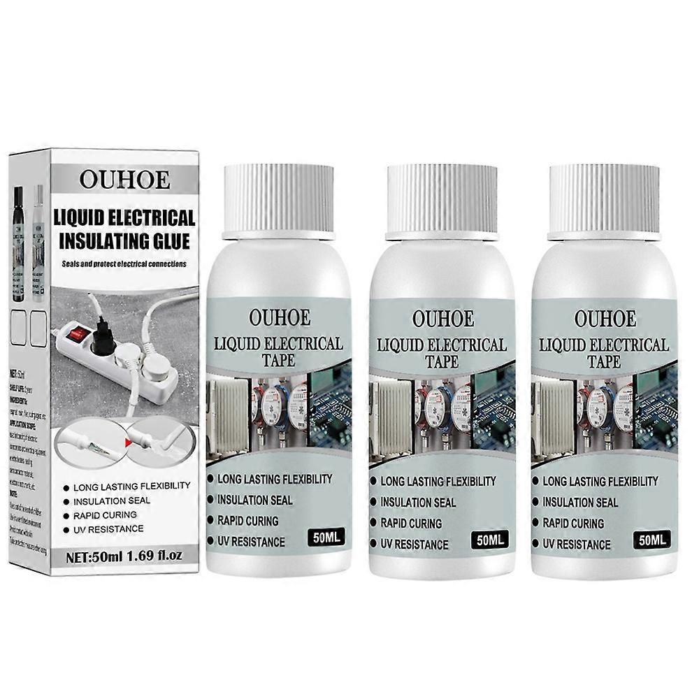 3PCS nestemäinen eristys sähköteippi vedenpitävä anti-UV nopeasti kuivuva eristysliima