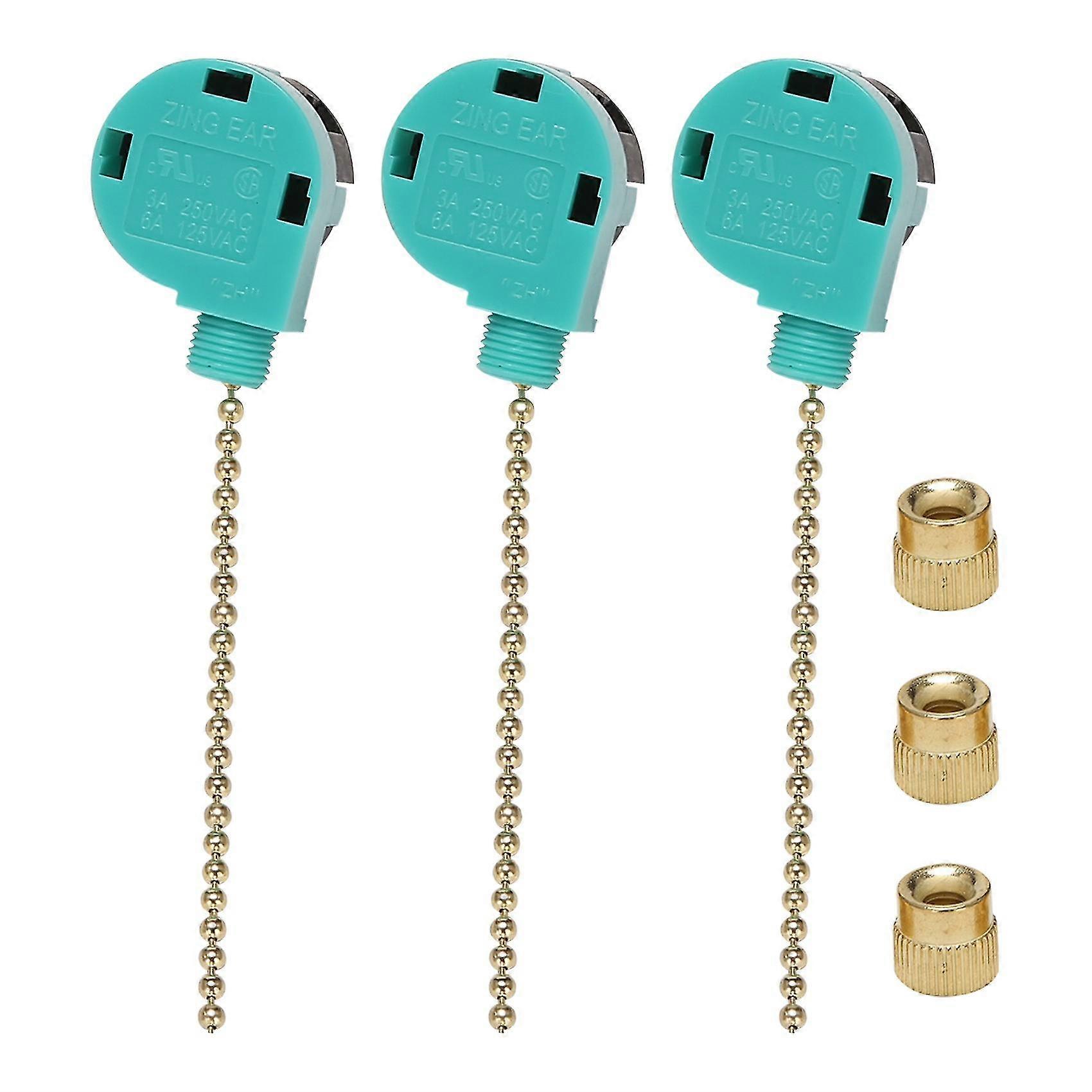 3 Pack Ceiling Fan Switch Switch Replacement Speed Control For Ceiling Fan Light, Wall Lamps, Cabine