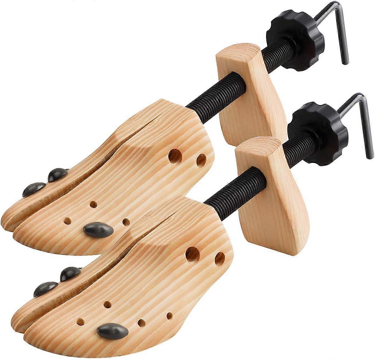 1 paio di tendiscarpe in legno Way Shoe Trees, regolabile di grandi dimensioni per uomini e donne, set di modellatore in legno di 2 allunga lunghezza e larghezza