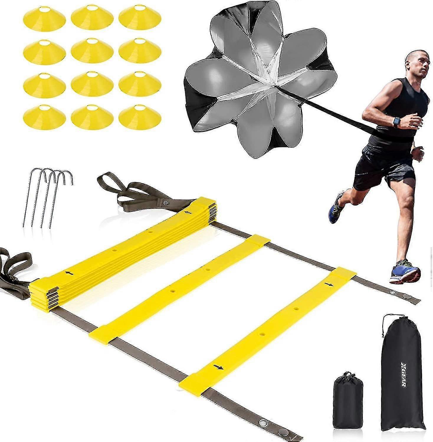 Speed Agility Training Set With Tpe Ladder, Resistance Parachute