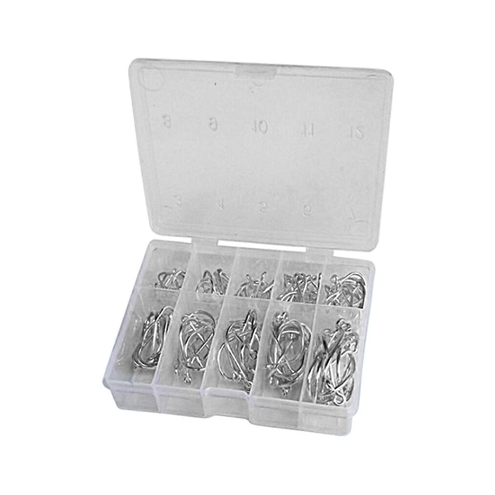 Kaesi 100Pcs Fishing Hook Strong Penetration High Strength Sharp Carbon Steel Assist Bait Hook Fishing Accessories for Angling