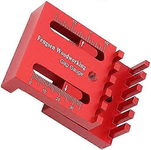 Wooden Tenon Ruler Depth Gauge Sawtooth Ruler Woodworking Measuring Tool Red