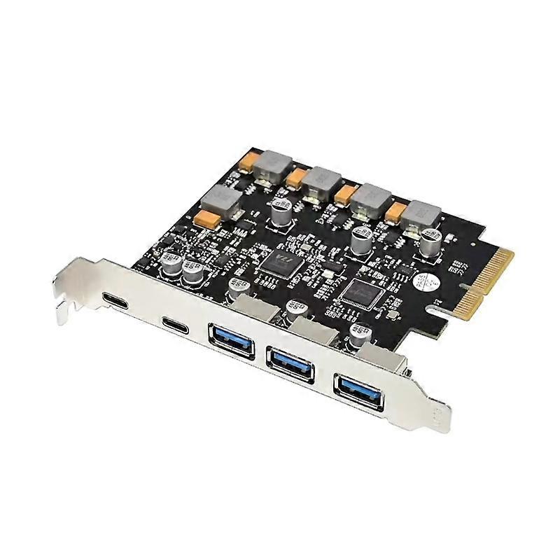 بطاقة توسيع الكمبيوتر من النوع C من 5 منافذ PCI-E إلى USB3.0 من النوع C محول USB PCIE ASM3142