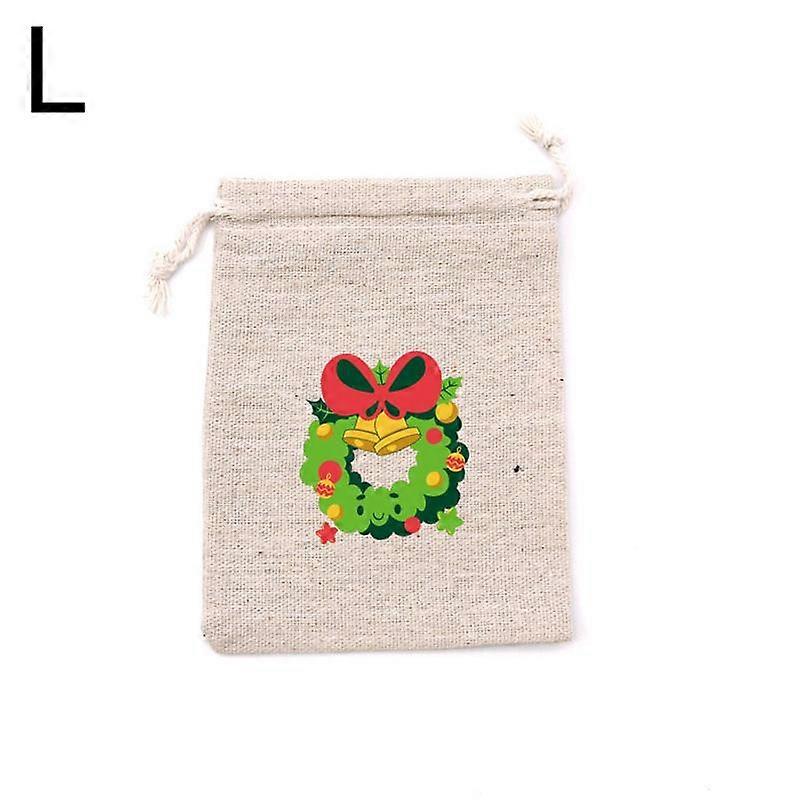 Christmas Linen Bag Candies Drawstring Gift Storage
