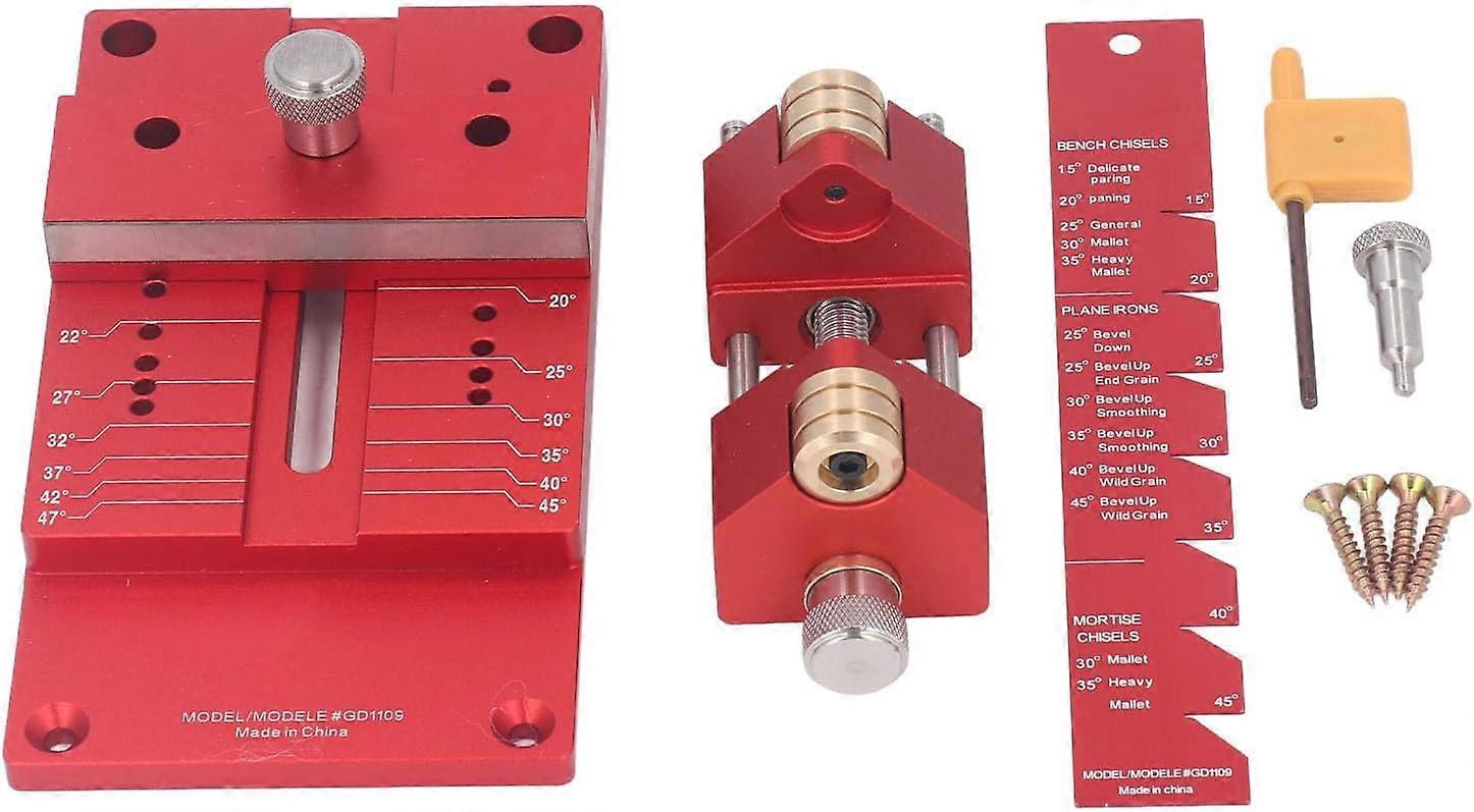 nice Improved Sharpening Guide for Chisels and Planes, Chisel Sharpening Kit, Aluminum Alloy Chisel Sharpening Jig, Sharpening Guide, 15-45 Angle Fixt