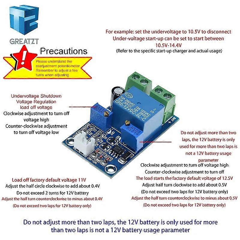 12V Battery Low Voltage Cut off Automatic Switch Recovery Protection Board Module Undervoltage Switch Module Charging Controller
