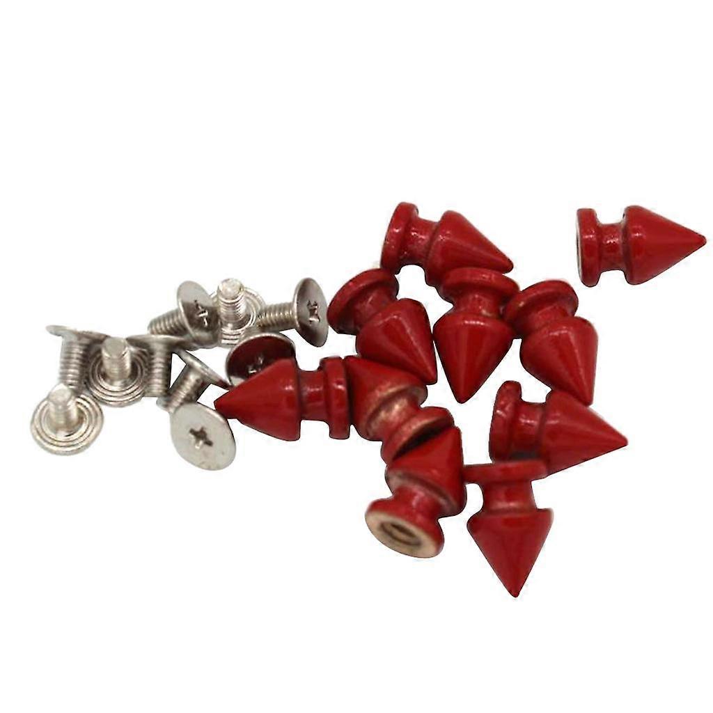 10pcs Red Metal  Rivet Studs Punk Spikes Spots Rivet Leathercraft DIY