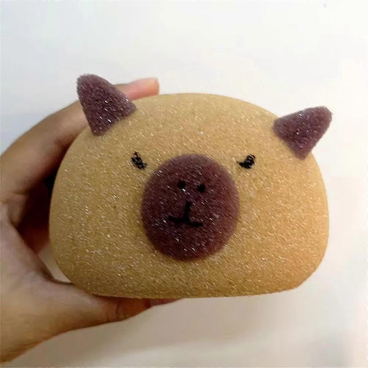 3PCS Capybara BathSponge Ball Bubble Sponges Cartoon Animal Baby Shower Brushes Body Exfoliate Hous
