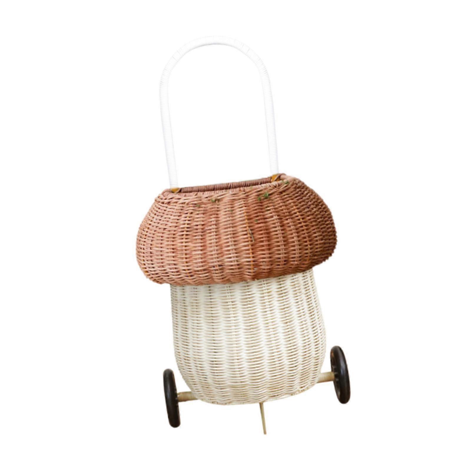 Rolling Storage Basket Multifunctional for Doll House Wedding Sites Brown