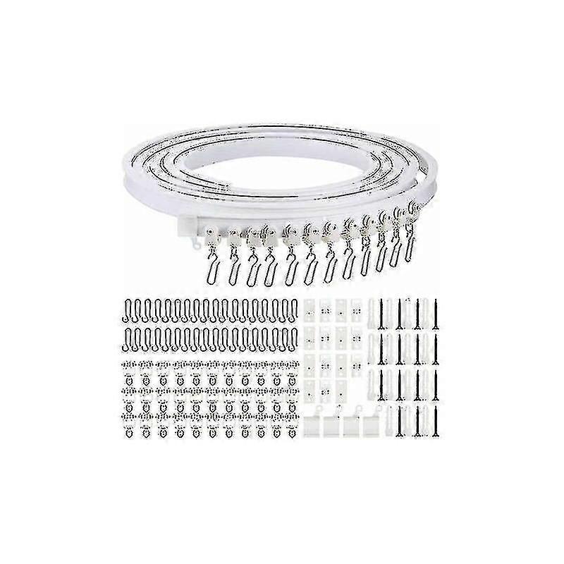 Meter Foldable Ceiling Curved Curtain Track Flexible Curved Curtain Track Soft Curtain Track For Curtain Track With Metal Curtain Hooks, Room Divider