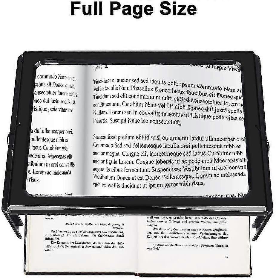 Magnifying Glass With Light, 3x Magnification Reading Magnifiers Reading Aid - A4 Rectangular