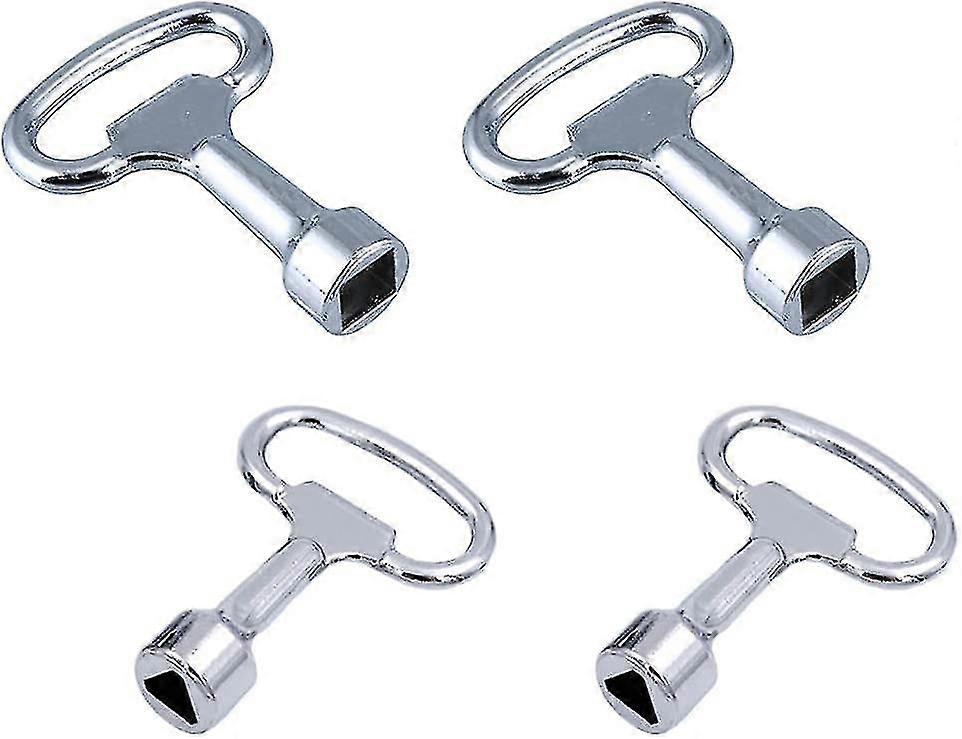 4pcs Metal Triangular Keys Utility Cabinet Key Key Distribution Cabinet Key Electric Meter Box For Gas-water-electric Meter Control Cabinet Radiator
